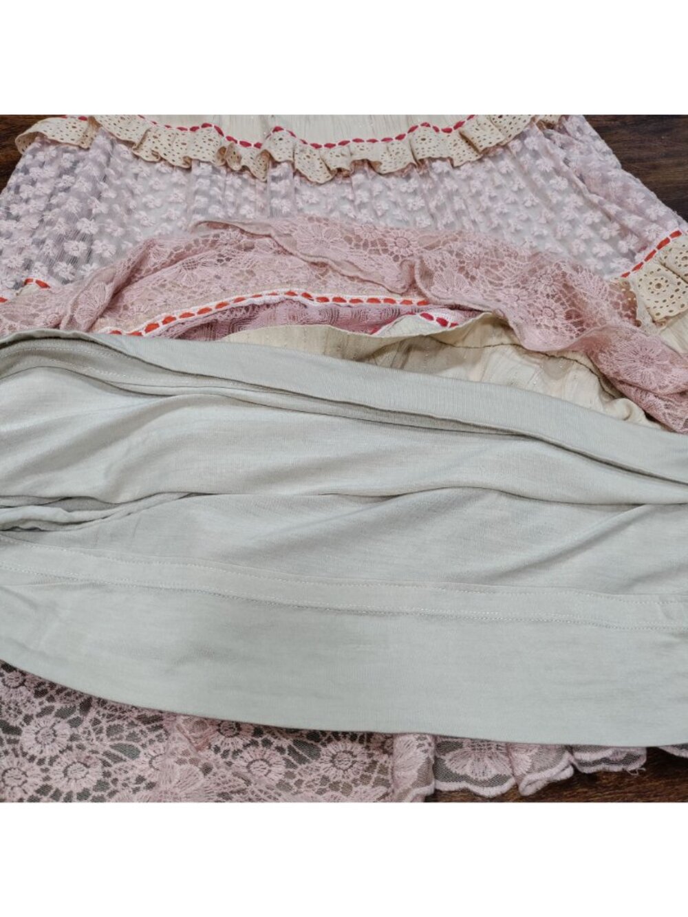Blank By Anthropologie Boho Lace Vintage-Inspired Ruffled Crochet Layer XS-M - Picture 10 of 15